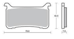 SBS KLOCKI HAMULCOWE KH700 RACING DUAL SINTER KOLOR ZŁOTY TARCZA LEWA HONDA CB 1000 R '18-'20, CB 1100 RS '17-'19, CBR 1000 RR F SBS