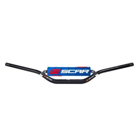 SCAR RACING PROMOCJA KIEROWNICA Z POPRZECZKĄ 28,6MM MODEL MCGRATH/SHORT KOLOR CZARNY GĄBKA NIEBIESKI/BIAŁY SCAR