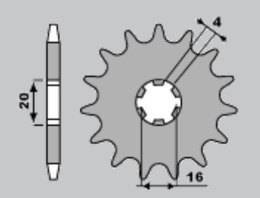 CHT WYPRZEDAŻ ZĘBATKA PRZEDNIA 560 14 KAWASAKI KX65/80/85 (560-14) (JTF546.14)