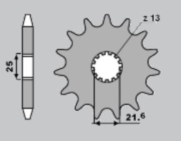 CHT ZĘBATKA PRZEDNIA 518 13 KAWASAKI KZ/GPZ 650/750 (518-13) (JTF518.13)