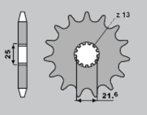CHT ZĘBATKA PRZEDNIA 518 15 SUZUKI GS 750 1000, GSX 1100 E/EF/ES KAWASAKI (518-15) (JTF 518.15)