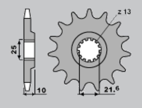 CHT ZĘBATKA PRZEDNIA 521 15 KAWASAKI Z 900, Z 1000A (521-15) (JTF521.15)