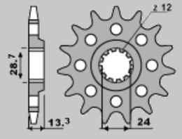 CHT ZĘBATKA PRZEDNIA 522 15 KAWASAKI KZ 1000/Z100J/GPZ 1100 (522-15) (JTF523.15)