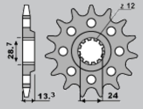 CHT ZĘBATKA PRZEDNIA 522 15 KAWASAKI KZ 1000/Z100J/GPZ 1100 (522-15) (JTF523.15)