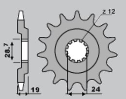 CHT ZĘBATKA PRZEDNIA 524 15 KAWASAKI GPZ 1100 (523-15)