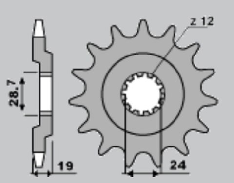 CHT ZĘBATKA PRZEDNIA 524 15 KAWASAKI GPZ 1100 (523-15)