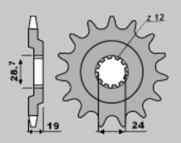 CHT ZĘBATKA PRZEDNIA 529 15 KAWASAKI ZX 10 88-90 (526-15) (ŁAŃC.532)
