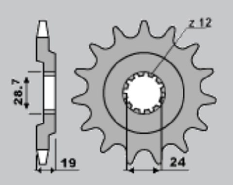 CHT ZĘBATKA PRZEDNIA 529 15 KAWASAKI ZX 10 88-90 (526-15) (ŁAŃC.532)