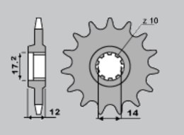 CHT ZĘBATKA PRZEDNIA 553 12 GILERA 50 91-96 (4052-12) (ŁAŃC.420)