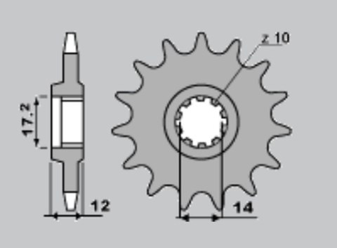 CHT ZĘBATKA PRZEDNIA 553 12 GILERA 50 91-96 (4052-12) (ŁAŃC.420)