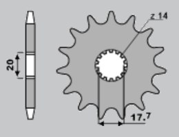 CHT ZĘBATKA PRZEDNIA 577 13 YAMAHA YZ 85 '02-'15 (JTF558.13)* (ŁAŃC. 428)