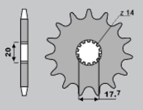 CHT ZĘBATKA PRZEDNIA 577 13 YAMAHA YZ 85 '02-'15 (JTF558.13)* (ŁAŃC. 428)