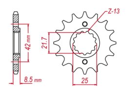 GROSSKOPF PROMOCJA ZĘBATKA PRZEDNIA 523 14 KAWASAKI EL250/EX250/KLX250/GPZ250/GPX250 (JTF516.14)