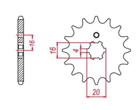 GROSSKOPF PROMOCJA ZĘBATKA PRZEDNIA 560 13 KAWASAKI KX 60 '83-'01, KX 65 '00-'20, KX 80, KX 85 '01-'20, KX 100 '89-'21' SUZUKI R