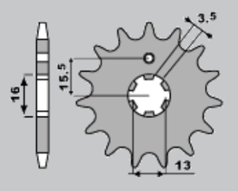 JR ZĘBATKA PRZEDNIA 542 13 YAMAHA DT 80 MX '83-'84