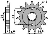 PBR ZĘBATKA PRZEDNIA 525 16 18NC KAWASAKI GPZ 500S 87-05 (ŁAŃC. 520) (JTF512.16)