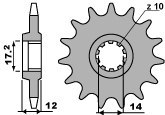 PBR ZĘBATKA PRZEDNIA 553 12 18NC GILERA 50 90-96 (ŁAŃC. 415)