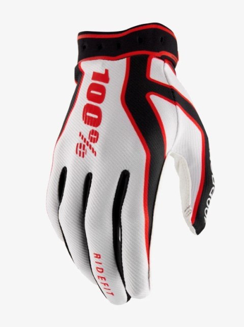 100 PROCENT NOWOŚĆ RĘKAWICE CROSS/ENDURO RIDEFIT WHITE/RED/BLACK KOLOR BIAŁY/CZERWONY/CZARNY ROZMIAR S 100 PROCENT