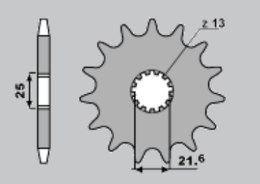 CHT ZĘBATKA PRZEDNIA 564 14 SUZUKI GSF 650/ DL 650/ SF 650 (JTF520.14)