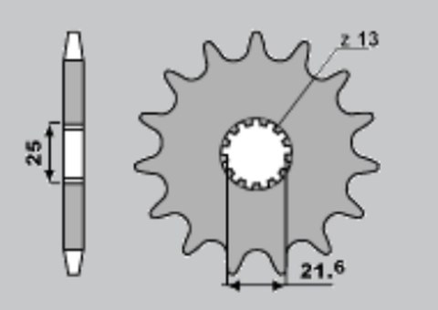 CHT ZĘBATKA PRZEDNIA 564 17 SUZUKI GSXR 750 '04-'15, DL1000