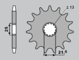 CHT ZĘBATKA PRZEDNIA 566 17 KAWASAKI VN 800 VULCAN '95-'05, SUZUKI GSX-R 1000 '01-'08, SV 1000 '03-'06, TL 1000S/R '97-'02, GSX 