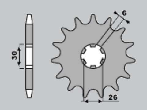 CHT ZĘBATKA PRZEDNIA 568 17 YAMAHA XS 650 75-83, XS 500 (568-17) (JTF568.17)