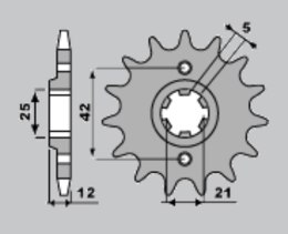 CHT ZĘBATKA PRZEDNIA 571 16 YAMAHA XJ 600 84-91 (571-16) (JTF571.16)