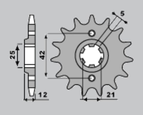 CHT ZĘBATKA PRZEDNIA 571 16 YAMAHA XJ 600 84-91 (571-16) (JTF571.16)