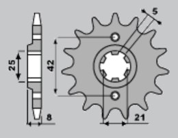 CHT ZĘBATKA PRZEDNIA 575 15 (A4250575150) 575 15 YAMAHA XT 600 '83-'86, TT600, XT550 (JTF575.15) (ŁAŃC. 520) (57515JT)