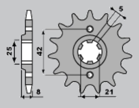 CHT ZĘBATKA PRZEDNIA 575 15 (A4250575150) 575 15 YAMAHA XT 600 '83-'86, TT600, XT550 (JTF575.15) (ŁAŃC. 520) (57515JT)