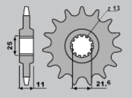 CHT ZĘBATKA PRZEDNIA 580 17 (A4250580170) YAMAHA FZ6 '04-'10, R6 '99-'14 (ŁAŃCUCH 530)