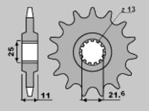 CHT ZĘBATKA PRZEDNIA 580 17 (A4250580170) YAMAHA FZ6 '04-'10, R6 '99-'14 (ŁAŃCUCH 530)