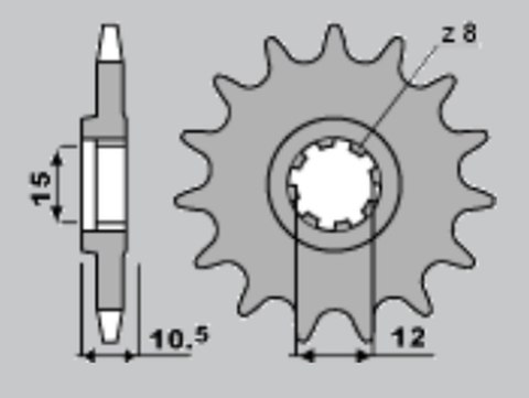 CHT ZĘBATKA PRZEDNIA 595 13 APRILIA 50 (588-13) (ŁAŃC.415)