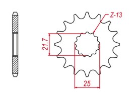 GROSSKOPF PROMOCJA ZĘBATKA PRZEDNIA 564 13 SUZUKI DL 1000 '02-'19, GSX-R 750/1000 '00-'20, GSX-S '15-'20 (JTF520.13) (-2)
