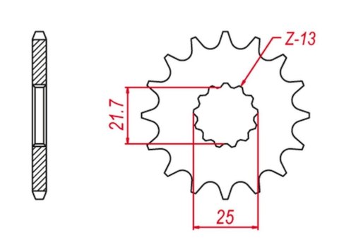 GROSSKOPF PROMOCJA ZĘBATKA PRZEDNIA 564 13 SUZUKI DL 1000 '02-'19, GSX-R 750/1000 '00-'20, GSX-S '15-'20 (JTF520.13) (-2)