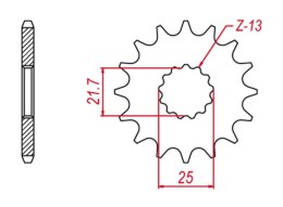 GROSSKOPF PROMOCJA ZĘBATKA PRZEDNIA 565 14 YZ 250 '99-'21, WR400/426/450F, YZ 400/426/450F,YFZ 450 '04-'13 (JTF565.14)