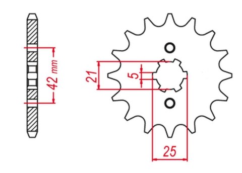 GROSSKOPF PROMOCJA ZĘBATKA PRZEDNIA 569 13 YAMAHA YZ 250 '82-'98, YFM 350 '87-'13 (JTF569.13)