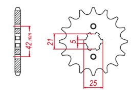 GROSSKOPF PROMOCJA ZĘBATKA PRZEDNIA 569 14 YAMAHA YZ 250 '80-'98, YFZ 350 BANSHEE '89-'06 KAWASAKI KX 250 '87-'96, KX 500 '87-'0