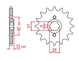 GROSSKOPF PROMOCJA ZĘBATKA PRZEDNIA 571 16 YAMAHA XJ600 '83-'90 (JTF571.16)