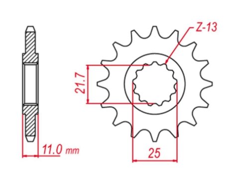 GROSSKOPF PROMOCJA ZĘBATKA PRZEDNIA 580 15 YAMAHA FZ6 '04-'09 (-1), YZF-R6 '99-'20 (-1) (JTF580.15)