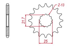 GROSSKOPF PROMOCJA ZĘBATKA PRZEDNIA 582 16 YAMAHA TDM850 '91-'95, KAWASAKI ZR-7S '99-04, ZXR-R '96-'03 (JTF520.16)
