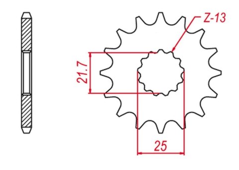 GROSSKOPF PROMOCJA ZĘBATKA PRZEDNIA 582 16 YAMAHA TDM850 '91-'95, KAWASAKI ZR-7S '99-04, ZXR-R '96-'03 (JTF520.16)