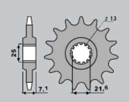GROSSKOPF PROMOCJA ZĘBATKA PRZEDNIA 585 16 KAWASAKI ZX-6R/RR '07-17, YAMAHA XTZ 750 '90-'98 (58516JT) (ŁAŃC. 520)