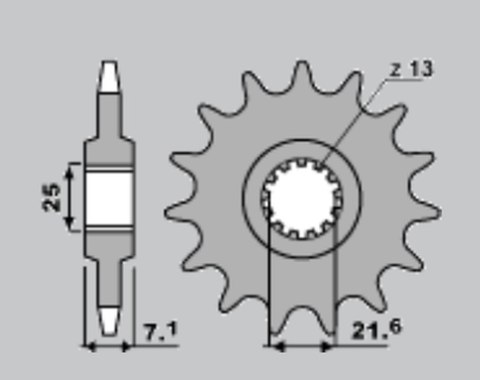 GROSSKOPF PROMOCJA ZĘBATKA PRZEDNIA 585 16 KAWASAKI ZX-6R/RR '07-17, YAMAHA XTZ 750 '90-'98 (58516JT) (ŁAŃC. 520)
