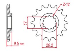GROSSKOPF PROMOCJA ZĘBATKA PRZEDNIA 7005 12 KTM SX 60 '98-'01, SX 65 '98-'03 (JTF1906.12)