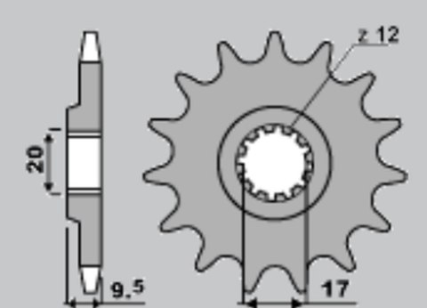 GROSSKOPF PROMOCJA ZĘBATKA PRZEDNIA 7005 13 KTM SX 65 '98-'21 (-1), HUSQVARNA TC 65 '17-21 (-1) (JTF1906.13) (ŁAŃC. 420)