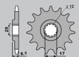 GROSSKOPF PROMOCJA ZĘBATKA PRZEDNIA 7005 15 KTM SX 65 '04-'21 (+2), HUSQVARNA TC 65 '17-'21 (+2)(JTF1906.15)