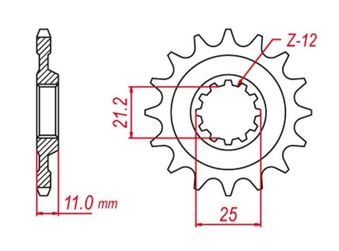 GROSSKOPF PROMOCJA ZĘBATKA PRZEDNIA 727 13 HUSQVARNA CR 250 '00-'05, TC 250 '04-'05, TE 250 '04-'10, WR 250 '99-'12, TE 450 '06-
