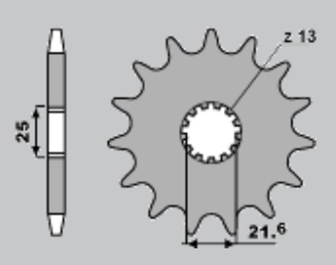 JR ZĘBATKA PRZEDNIA 566 13 (56613JT) SUZUKI RF/GSX/GSXR/GSF, YAMAHA FZR 600