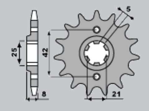 JR ZĘBATKA PRZEDNIA 575 14 YAMAHA XT 600 '83-'86 (-1) (JTF575.14)